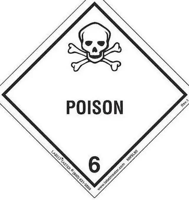 Main image of LABELMASTER HMSL80 Poison Label,Worded,PVC-Free,PK500