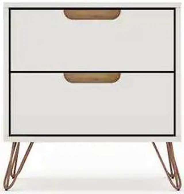 Alt view image 8 of 20 - Manhattan Comfort Rockefeller Modern Home 2 Drawer Nightstand Drawer, Off White