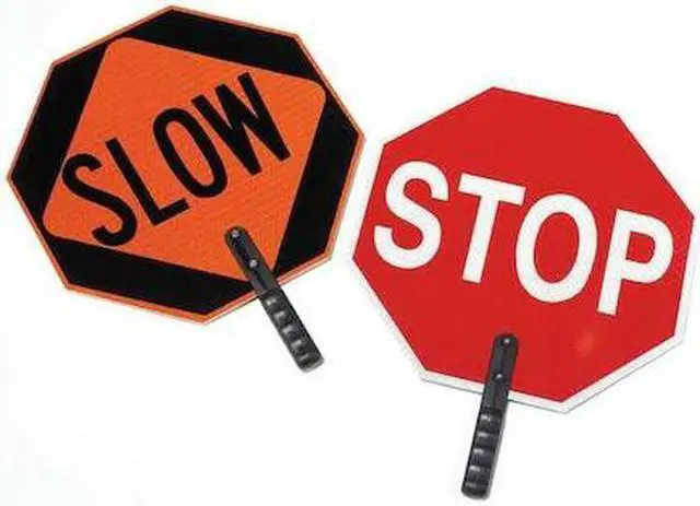 Main image of CORTINA 03-852 Paddle Sign,Stop/Slow,18 In. H
