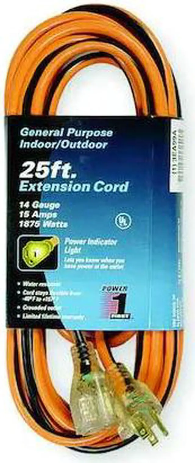 Main image of ZORO SELECT 3EA99 SJTW Extension Cord, 14 AWG, Outdoor, 14/3, 1 Outlets, 5-15R,