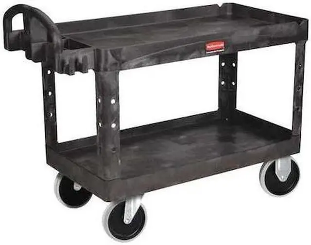 Alt view image 5 of 5 - RUBBERMAID FG454600BLA Structural Foam Utility Cart with Deep Lipped Plastic