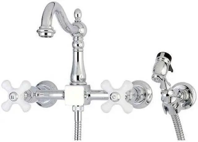Main image of HERITAGE KS1261PXBS KS1261PXBS 8" Centerset Wall Mount Kitchen Faucet with