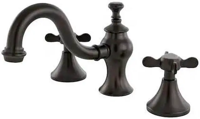 Alt view image 2 of 10 - Kingston Brass KC7165BEX Widespread Lavatory Faucet with Cross Handle & Brass Pop-Up, Oil Rubbed Bronze