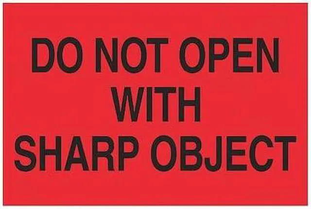 Main image of TAPE LOGIC DL1618 Tape Logic® Labels, "Do Not Open with Sharp Object", 2 x 3",