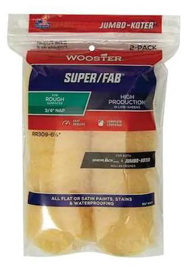 Alt view image 3 of 3 - Wooster Brush RR309-6 1/2 6.5-Inch X 3/4-Inch All-Purpose Roller Cover - 2 Pack