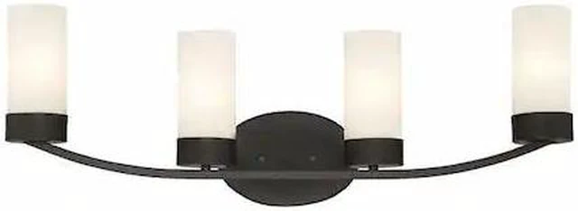 Main image of NUVO 60-6324 Denver 4 Light Vanity Fixture Mahogany Bronze Finish Mahogan
