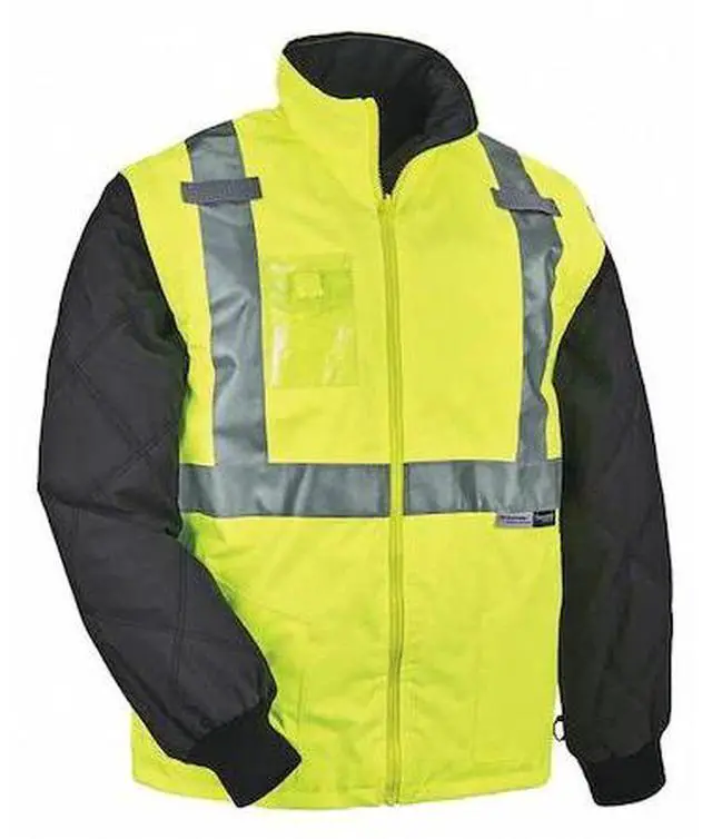 Alt view image 3 of 3 - Ergodyne 25499 GloWear 8287 Class 2 Hi-Vis Jacket with Removable Sleeves - 5X-Large - Lime