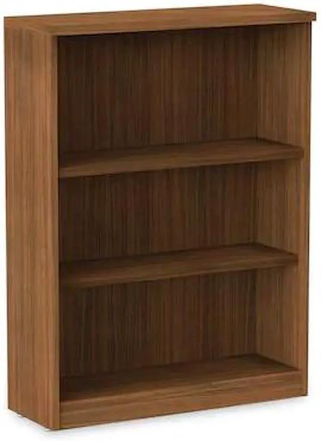 Alt view image 8 of 20 - Alera - VA634432WA - Alera Valencia Series Bookcase, Three-Shelf, 31 3/4w x 14d x 39 3/8h, Mod Walnut
