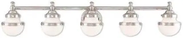 Alt view image 2 of 2 - Livex Lighting 5715-05 Oldwick 5 Polished Chrome Bath Light