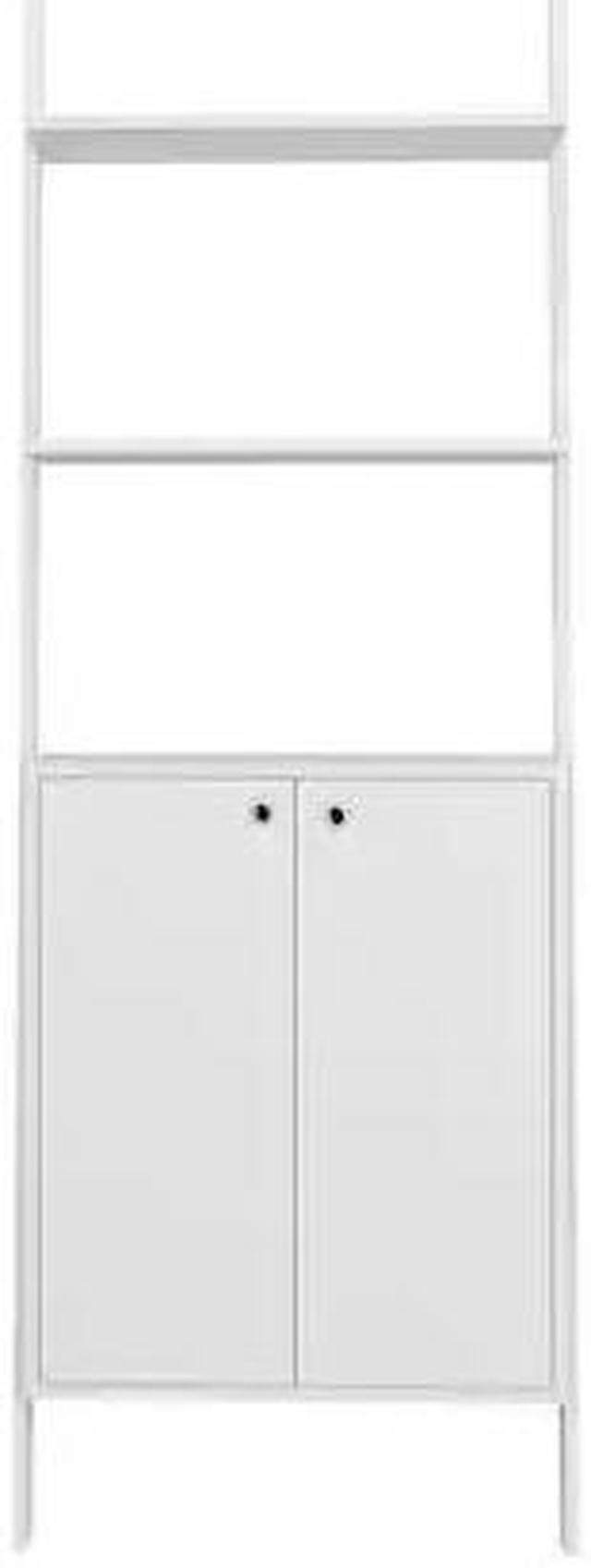 Alt view image 7 of 13 - Cooper Ladder Display Cabinet with 2 Floating Shelves in White
