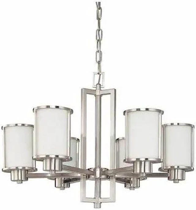 Main image of NUVO 60-2853 Odeon 6 Light (convertible up/down) Chandelier Satin White B