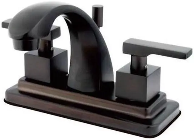 Alt view image 5 of 7 - Two Handle 4" Centerset Lavatory Faucet with Brass Pop-up in Oil Rubbed Bronze by Kingston Brass