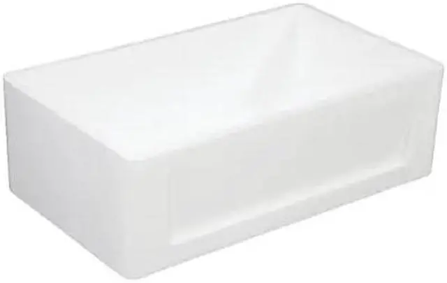 Alt view image 2 of 5 - Gourmetier GKFA301810SQ Solid Surface Matte Stone Apron Front Farmhouse Single Bowl Kitchen Sink, Matte White