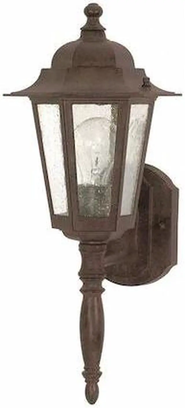 Main image of NUVO 60-3471 Cornerstone 1-Light 18 in. Wall Lantern with Clear Seed Glass