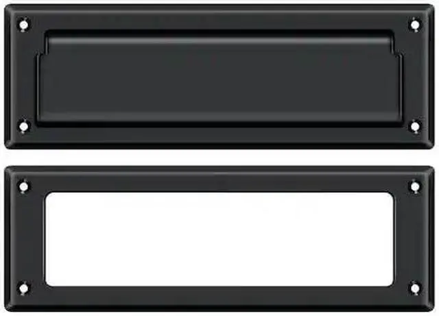 Alt view image 2 of 2 - 8.88 in. Solid Brass Mail Slot w Interior Frame (Paint Black)