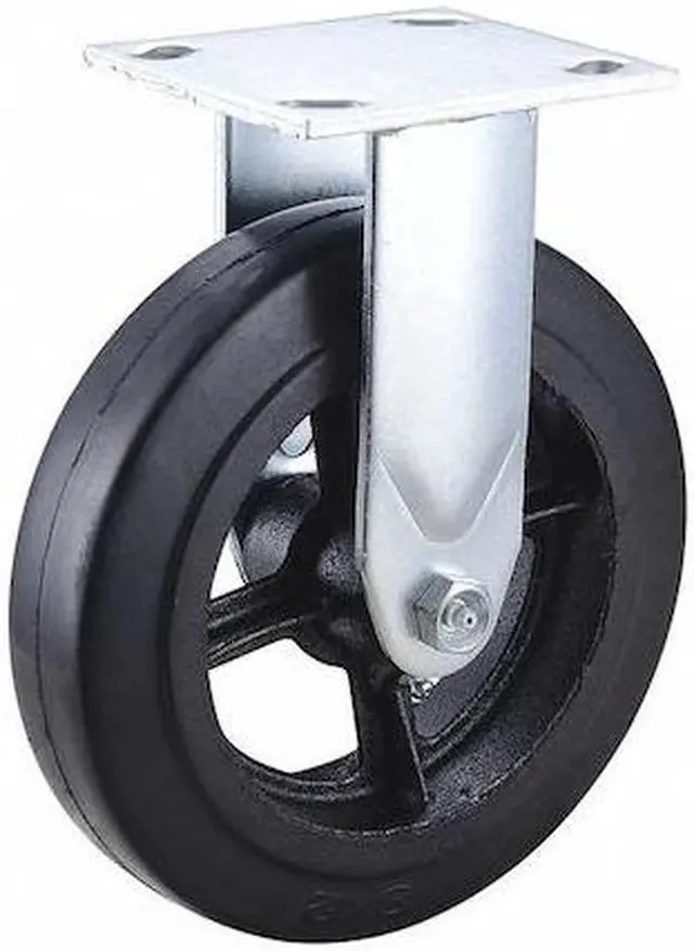 Main image of ZORO SELECT 3G134 Rigid NSF-Listed Plate Caster,Rubber,8 in.,600 lb.