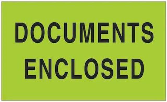 Main image of TAPE LOGIC DL2141 Tape Logic® Labels, "Documents Enclosed", 3" x 5",