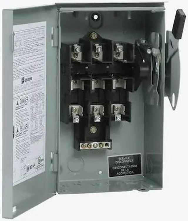 Alt view image 3 of 4 - Eaton Safety Switch,240VAC,3PST,60 Amps AC HAWA DG322URB