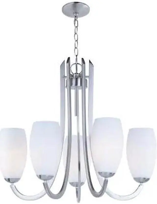 Alt view image 9 of 11 - Maxim 21655SWSN Taylor 5-Light Chandelier, Satin Nickel