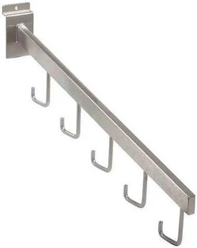 Alt view image 2 of 2 - 5 Hook Rectangular Waterfall for Slatwall - Satin Nickel Finish,Pack Size - 24