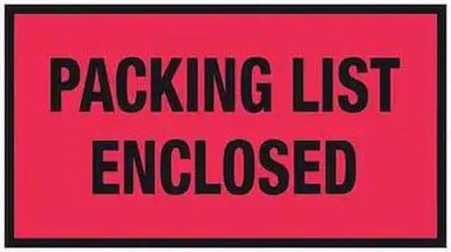 Main image of Tape Logic PL427 5 .5 x 10 in. 2 Mil Poly Red Packing List Enclosed Envelopes