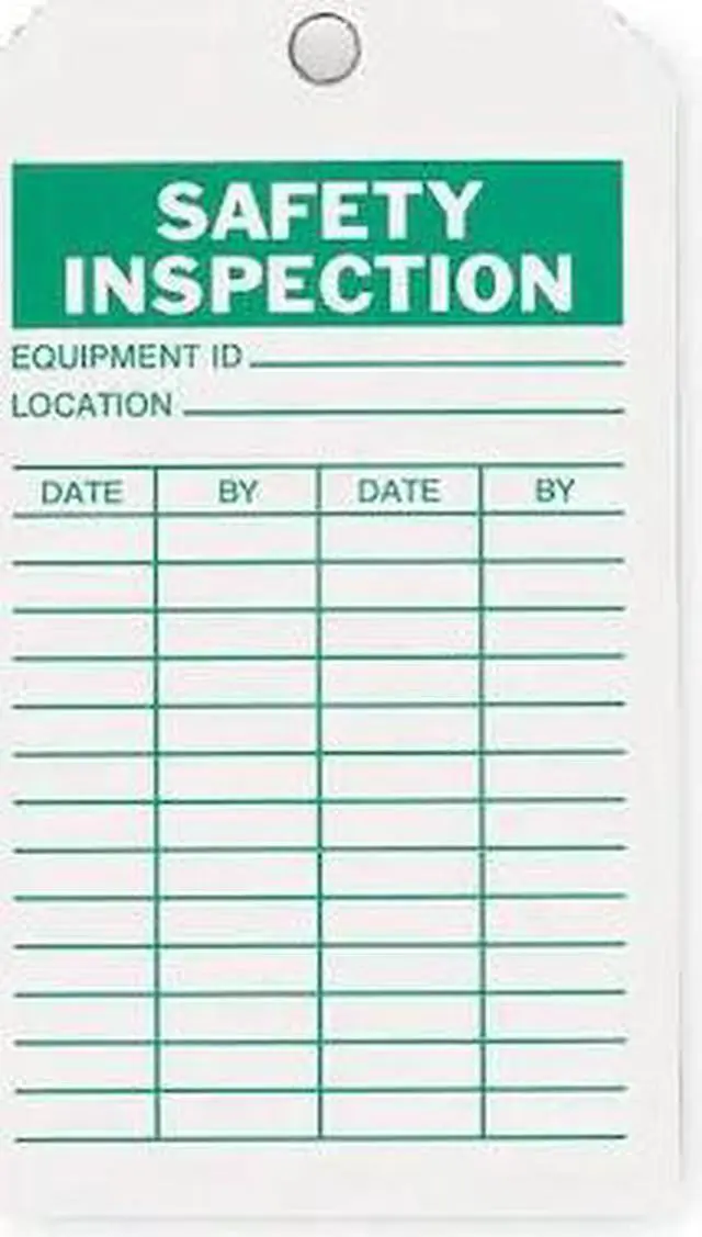 Main image of ZORO SELECT 2RMU4 Saf Inspection Tag,7 x 4 In,Grn/Wht,PK10