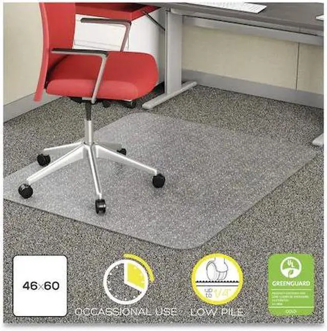 Alt view image 8 of 15 - deflecto EconoMat Rectangle 46" x 60" Studded Low Pile Clear CM11442FCOM