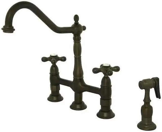 Main image of HERITAGE KS1275AXBS KS1275AXBS 8" Kitchen Bridge Faucet with, Manual, 8" Mount,
