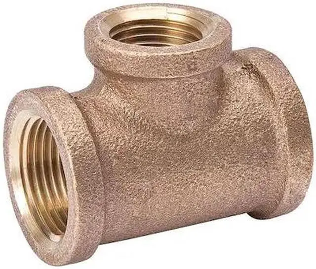 Main image of ZORO SELECT 2CFH9 Reducing Tee Red Brass Reducing Tee, 2 in Female NPT X 2 in