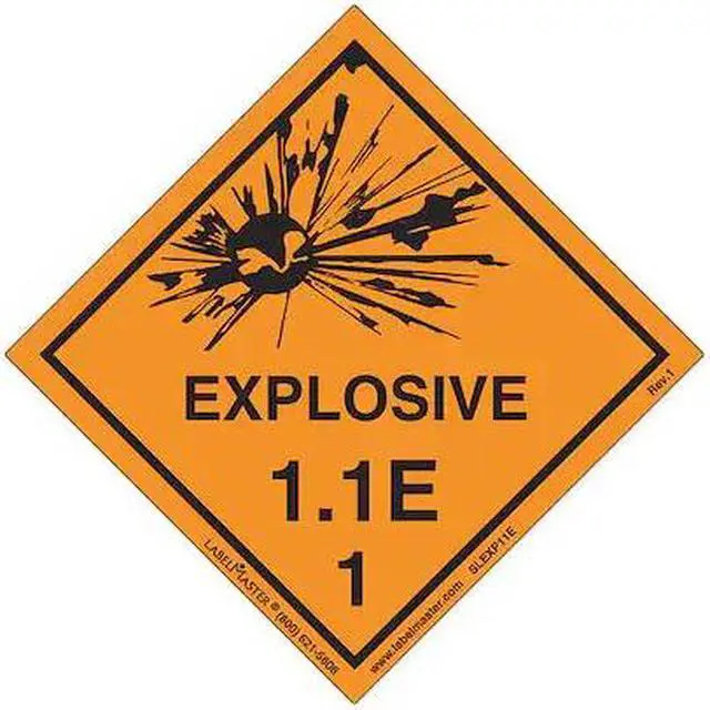 Main image of LABELMASTER SLEXP11E Explosive 1.1 E Label,Vinyl,PK500