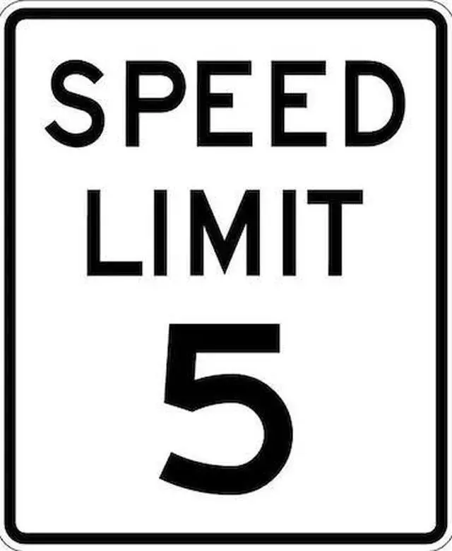 Alt view image 2 of 2 - LYLE R2-1-5-18DA Speed Limit 5 Traffic Sign, 24 in H, 18 in W, Aluminum,