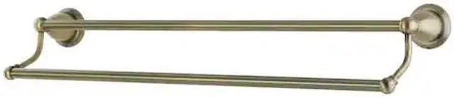 Alt view image 3 of 4 - Kingston Brass BA1753AB Heritage 24 Inch Wall Mount Dual Towel Bar - Antique Brass