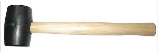 Alt view image 2 of 4 - WESTWARD 6DWK9 2 lb Rubber Mallet, 3 1/2 in Face Dia., 13 3/8 in L Wood Handle