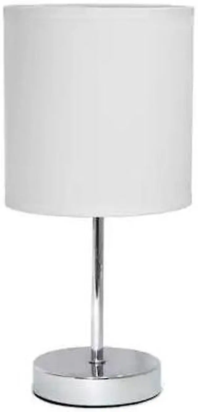Alt view image 6 of 14 - Simple Designs Chrome Mini Basic Table Lamp with Fabric Shade