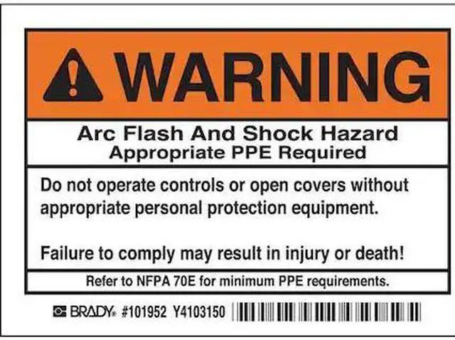 Main image of BRADY 101952 Arc Flash Protection Label,PK5