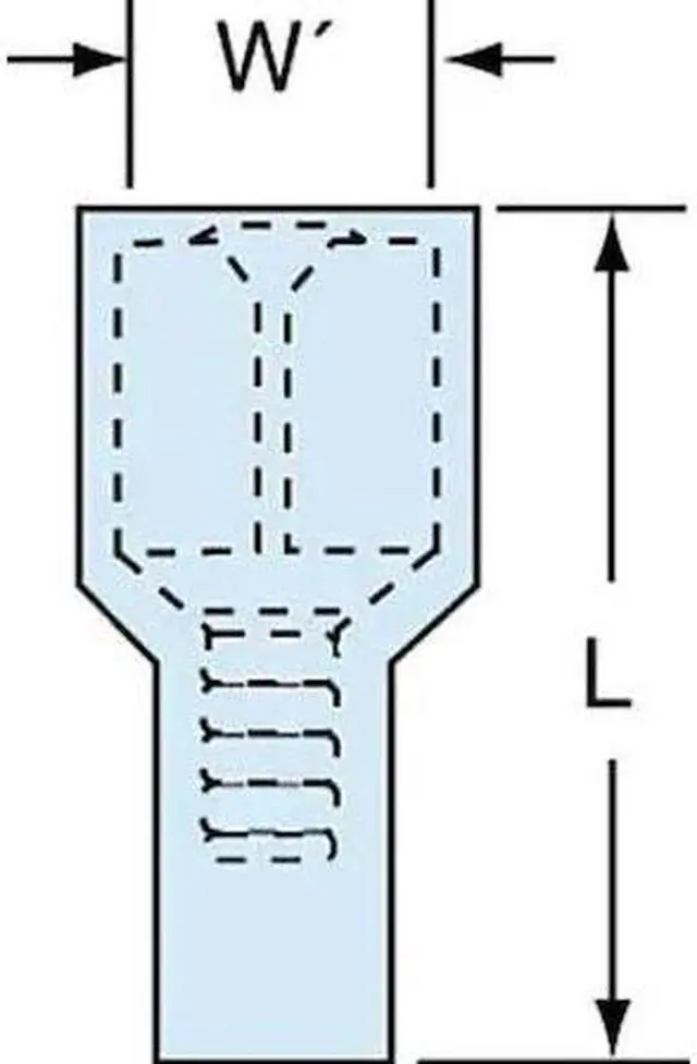 Alt view image 2 of 2 - 3M FDI14-250Q Female Disconnect, Blue, 16-14AWG, PK25, Overall Length: 0.87 in