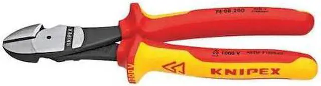Alt view image 5 of 6 - KNIPEX 74 08 200 SBA 8" High Leverage Diagonal Cutter, Insulated