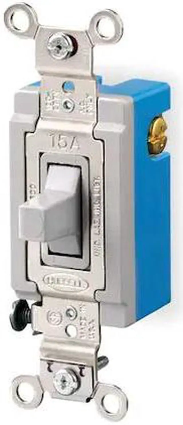 Alt view image 3 of 3 - HUBBELL WIRING DEVICE-KELLEMS HBL1556GY Wall Switch,120/277V,15A,3-Position