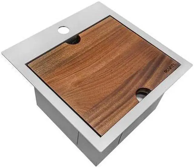 Main image of RUVATI RVQ5215 Outdoor BBQ Workstation Sink 15x15" Topmnt Marine Grade T316 SS