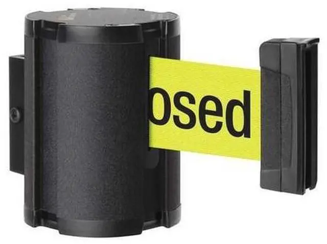 Alt view image 2 of 2 - Lavi Retractable Belt Barrier, Yellow, Please Do Not Enter - Temporarily Closed