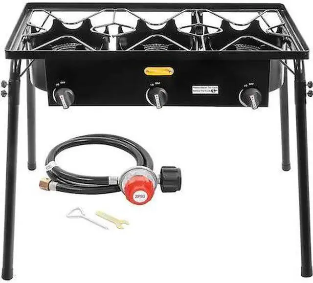 Alt view image 2 of 6 - concord triple burner outdoor propane stove cooker w/ regulator, 3 burner stove brewing supply
