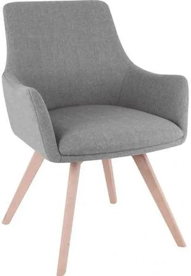 Alt view image 3 of 6 - Lorell Gray Flannel Guest Chair with Wood Legs - Four-legged Base - Gray - 25.1" Width x 24.8" Depth x 35" Height LLR685