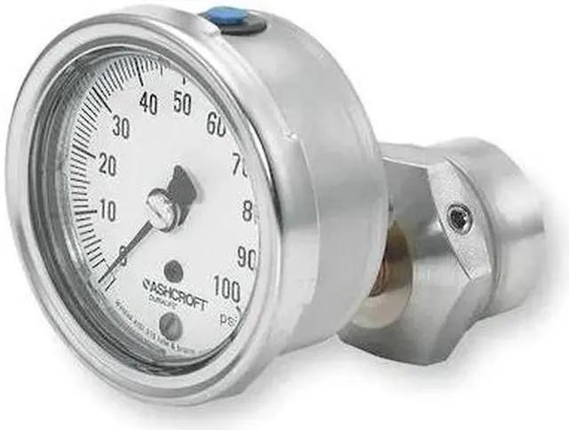 Main image of ASHCROFT 251009AW02B100#/25310SS02TXCG Pressure Gauge,0 to 100 psi,2-1/2In
