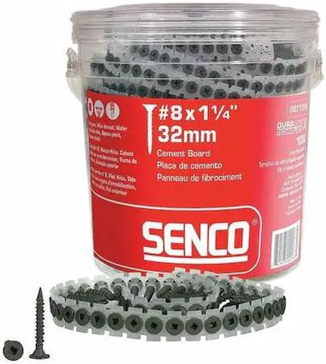 Alt view image 9 of 12 - SENCO 08T125W 8-Gauge 1-1/4 in. Collated Cement Board Screws (1,000-Pack)