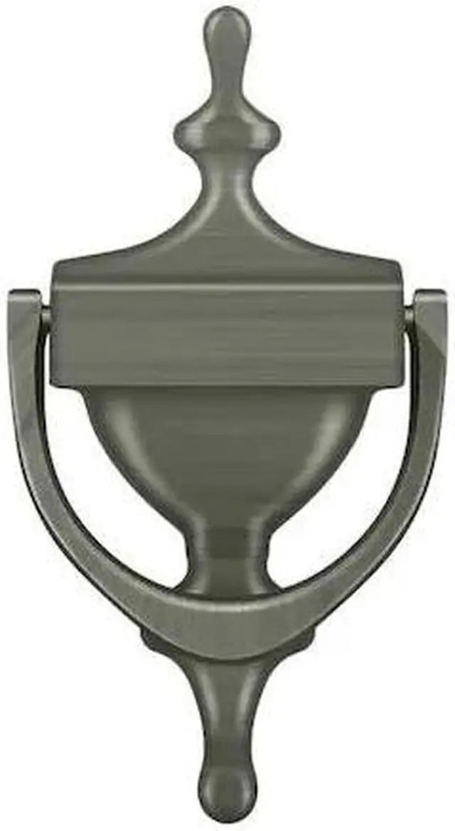 Alt view image 2 of 2 - Victorian Solid Brass Door Knocker (Antique Nickel)