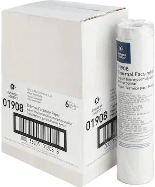 Alt view image 2 of 6 - Business Source Fax Paper 1/2" Core "H" Sensitivity 8-1/2"x98' WE 01908