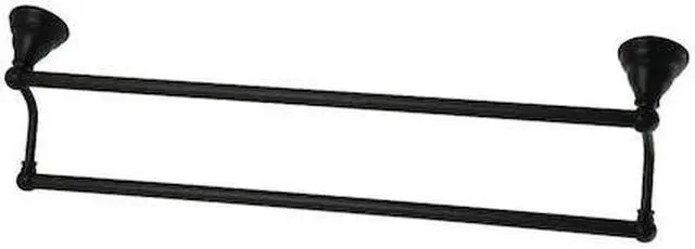 Alt view image 3 of 6 - Kingston Brass BA5563MB Royale 24" Dual Towel Bar, Matte Black