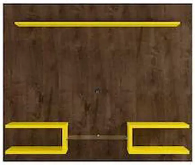 Alt view image 7 of 14 - Plaza 64.25 Floating Entertainment Center in Rustic Brown and Yellow