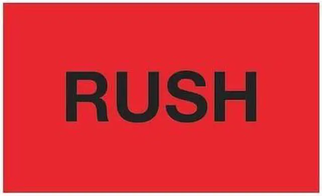 Main image of Tape Logic Labels "Rush" 3" x 5" Fluorescent Red 500/Roll DL1368