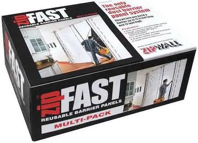 Alt view image 2 of 2 - ZIPWALL ZFMP Barrier Panels Kit,5ftLx12ftH,White